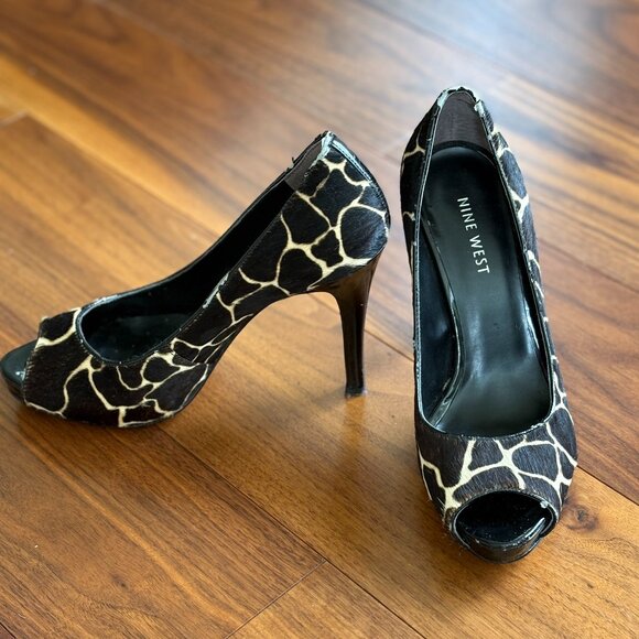 Nine West peeptoe heels, size 6.5 - Picture 1 of 4